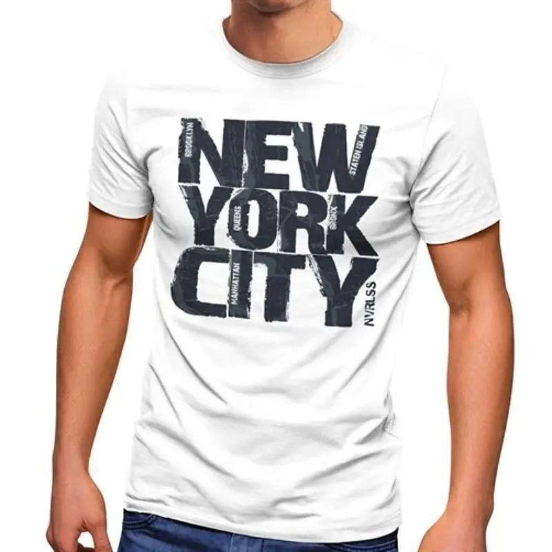 Street Style New York Fashion - Camiseta Masculina com Estampa de Letras