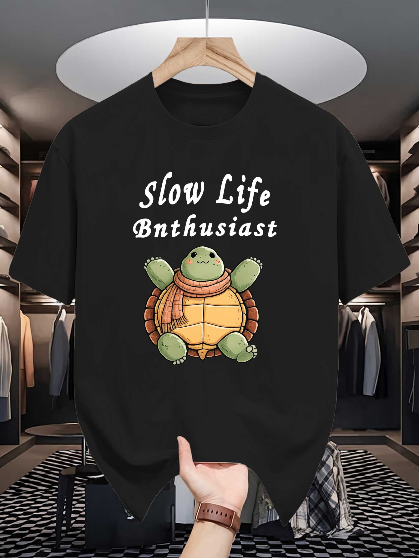 Street Fashion Quotes - Camiseta Masculina Azul Marinho com Estampa