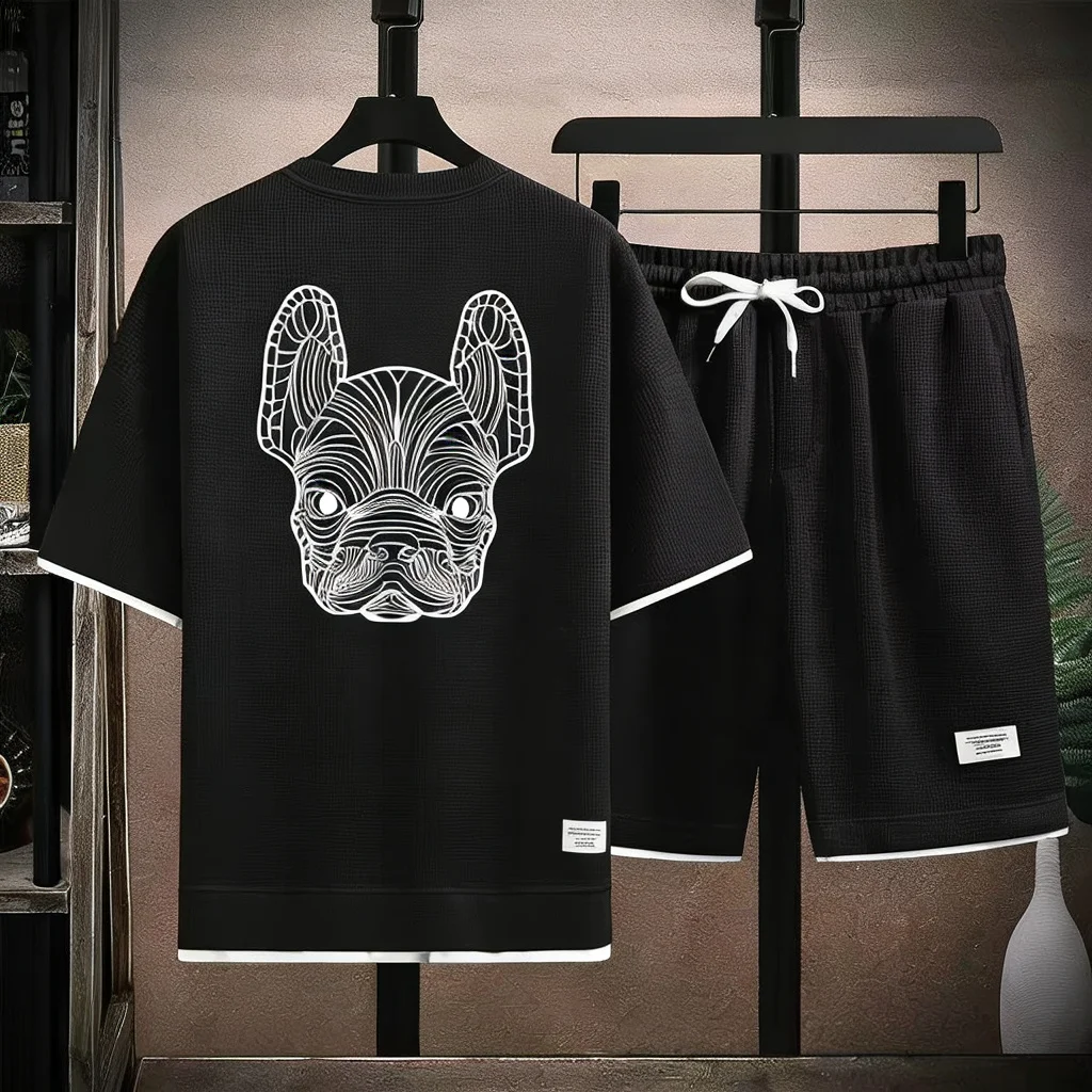 Street Fashion Clothes - Conjunto de camiseta e shorts masculino
