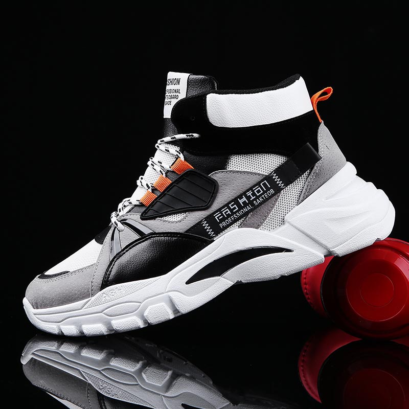 Guangzhou Street Fashion - Hightop-Sapatilhas Esportivas Masculinas, Sapatilhas de Cima