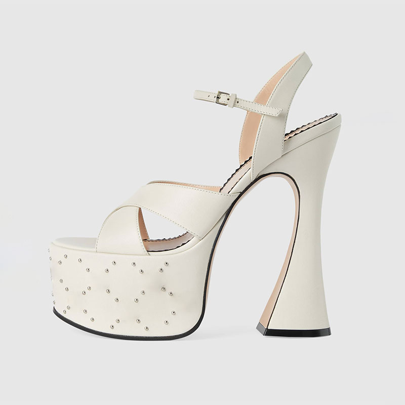 Street Fashion Shoes - Sandália de salto alto elegante com