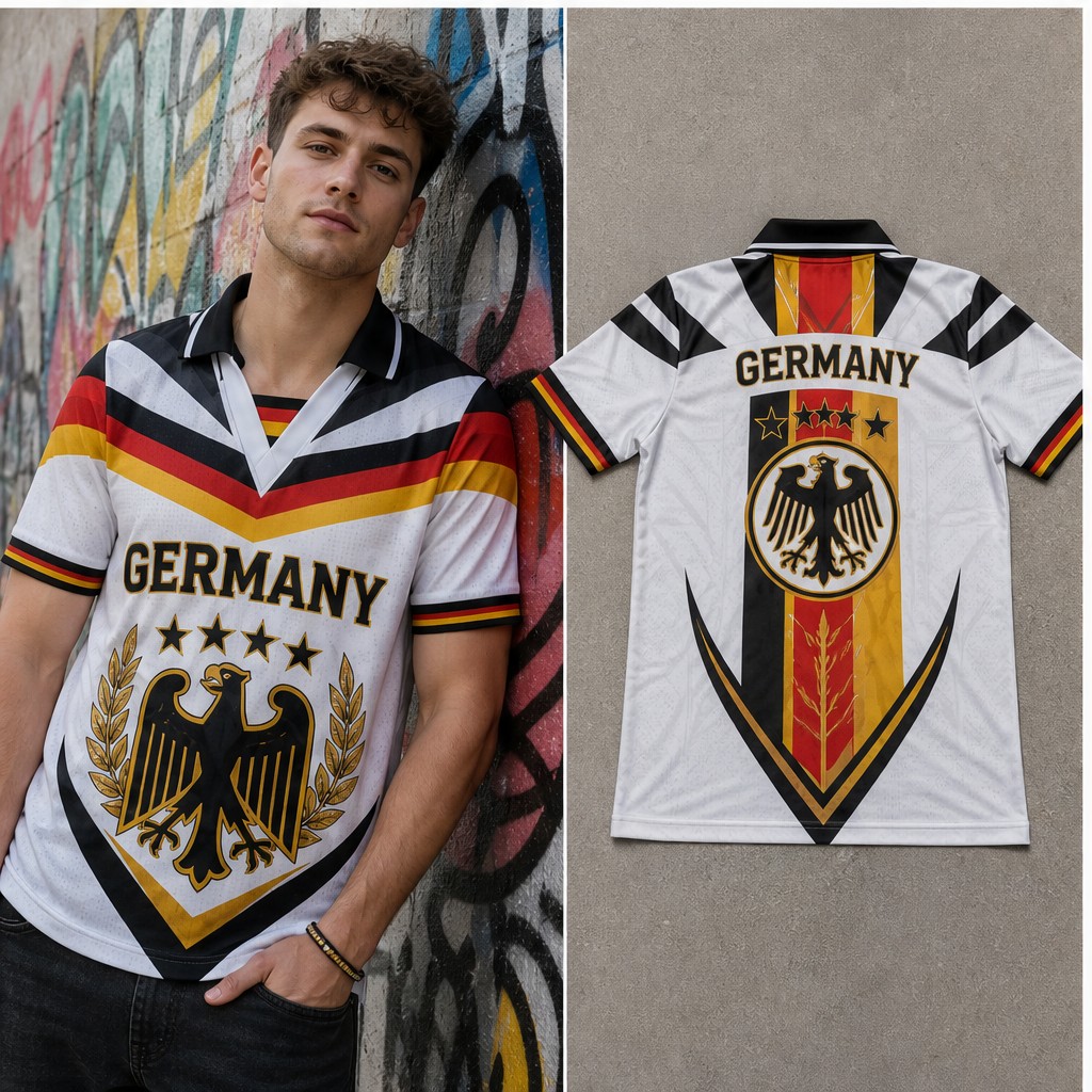 Street Fashion Germany - Camiseta Masculina Semi Polo com Estampa