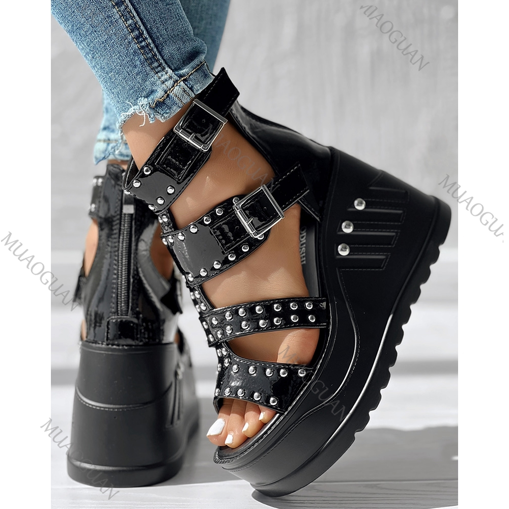 Sandálias Femininas Pretas Pee - Street Fashion Shoes avaliação e preço