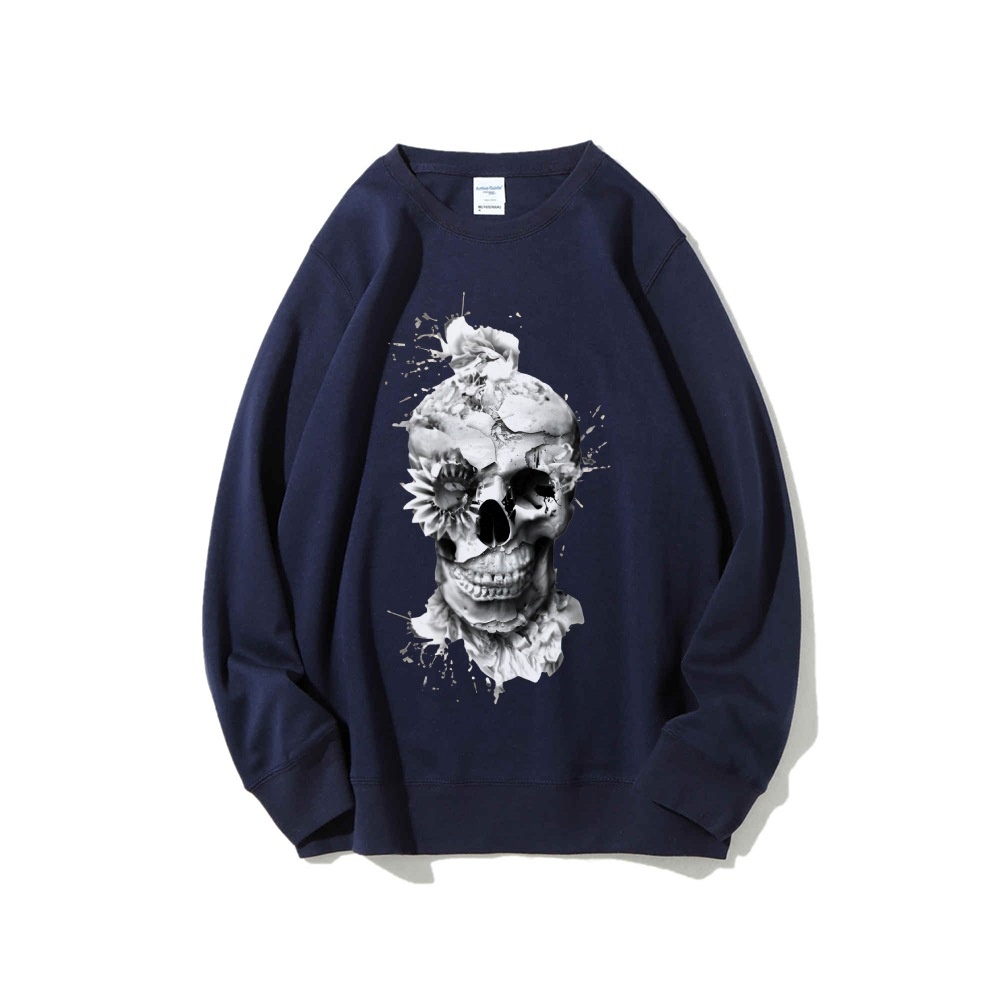 Crânio impressão oversized mol - Oversized Crewneck Fleece avaliação e preço