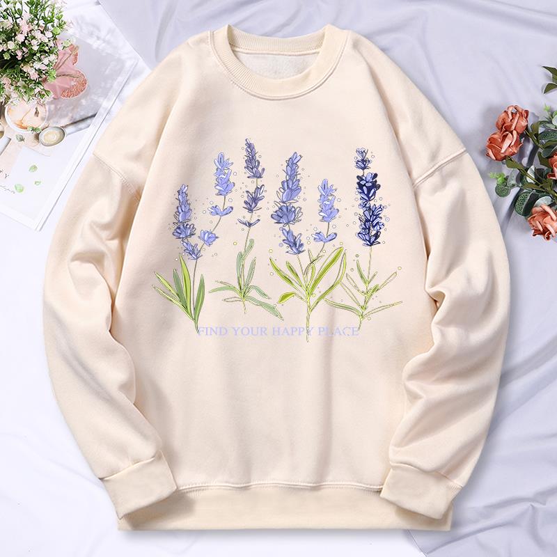 Linda de lavanda impressão fem - Oversized Crewneck Fleece avaliação e preço