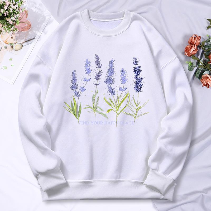 Linda de lavanda impressão fem - Oversized Crewneck Fleece avaliação e preço