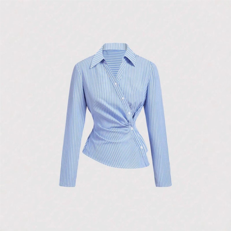 Camisa listrada feminina casua - Street Fashion China Girl avaliação e preço
