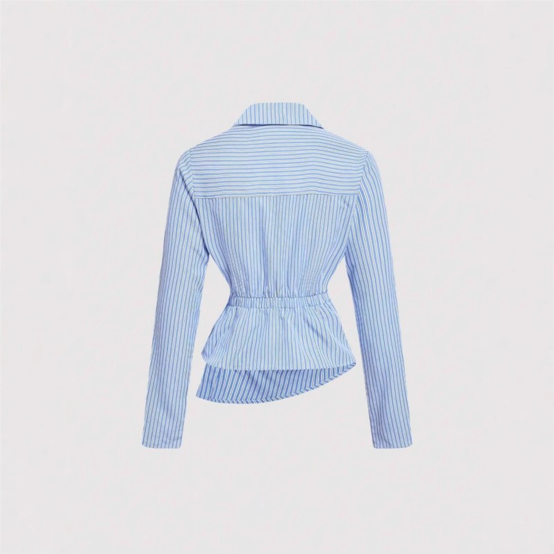 Camisa listrada feminina casua - Street Fashion China Girl avaliação e preço