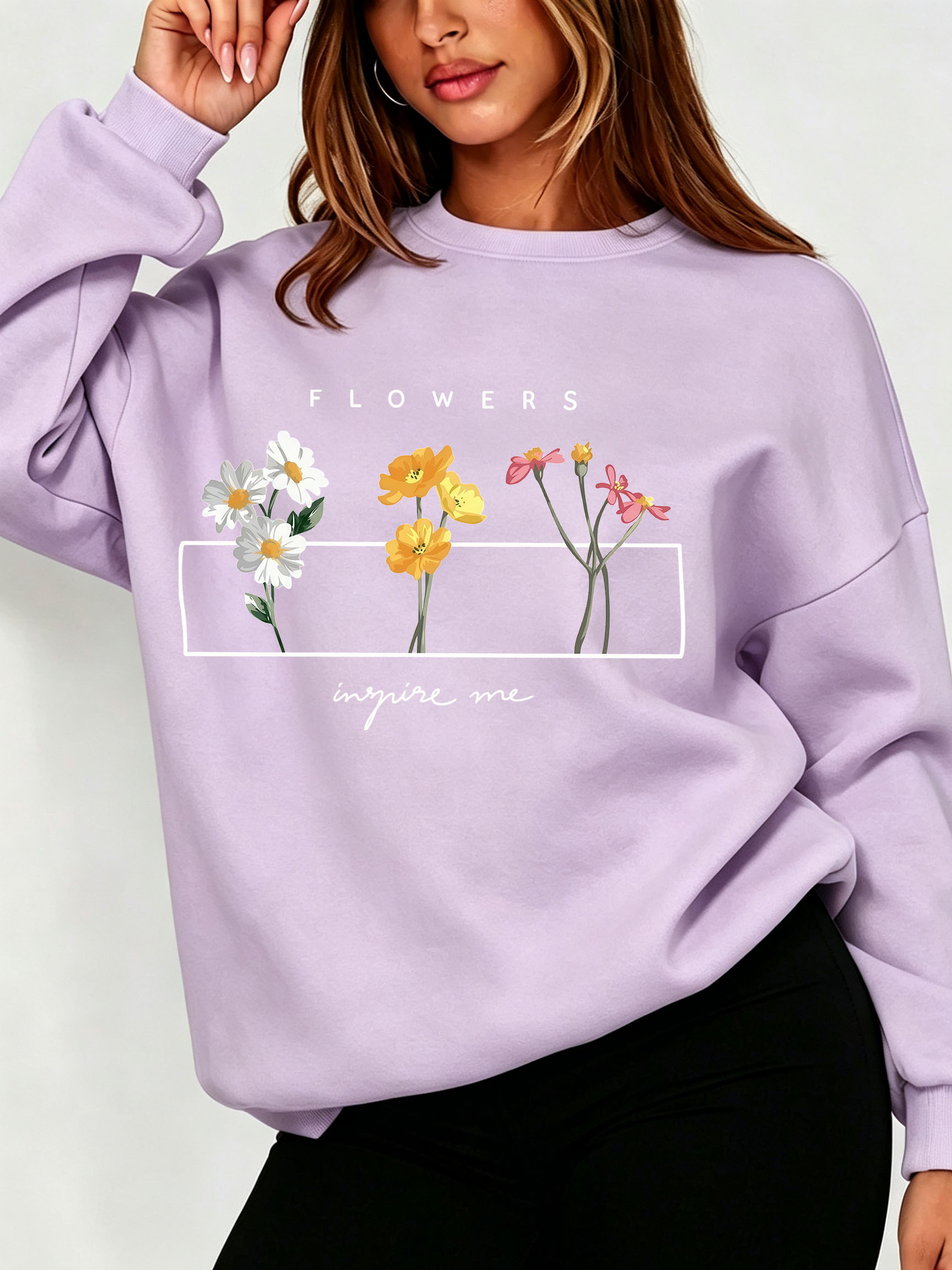 Blusão Feminino Floral Margari - Oversized Crewneck Fleece avaliação e preço
