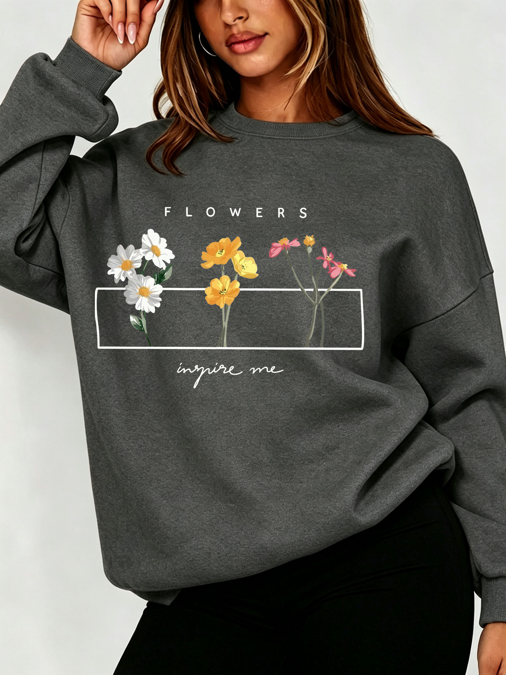Blusão Feminino Floral Margari - Oversized Crewneck Fleece avaliação e preço