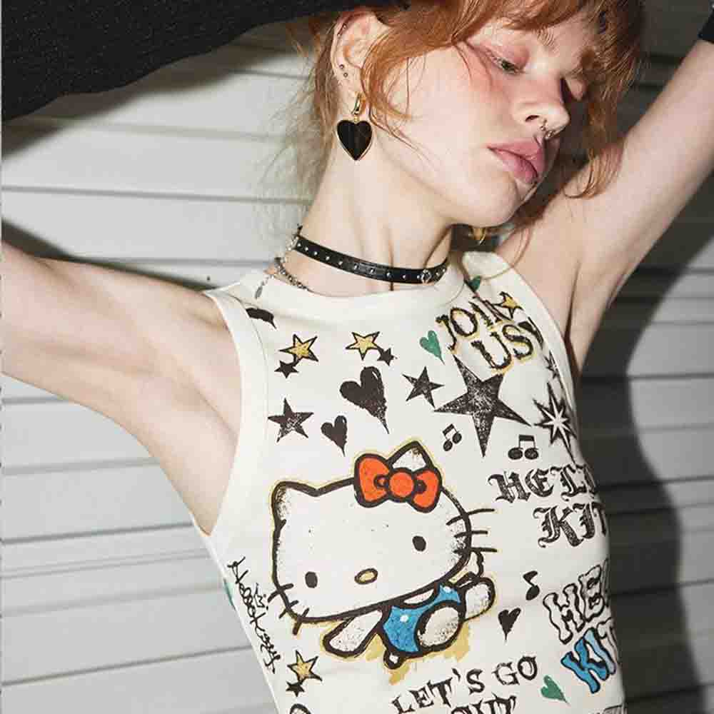 Sanrio Hello Kitties Top Femin - Street Fashion China Girl avaliação e preço
