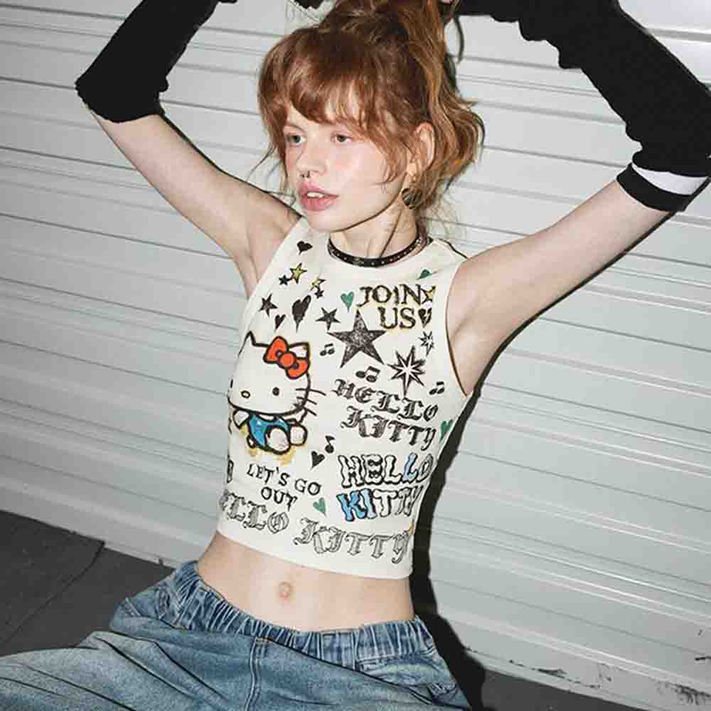 Sanrio Hello Kitties Top Femin - Street Fashion China Girl avaliação e preço