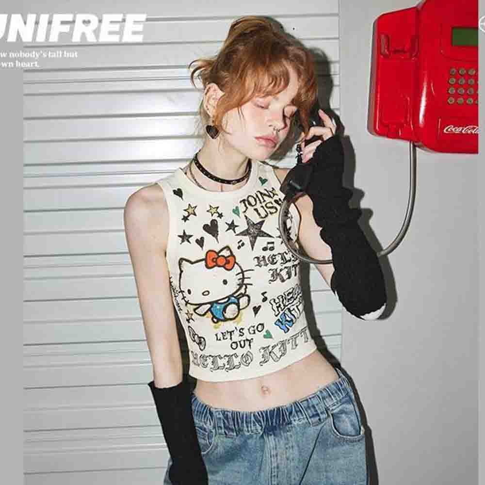 Sanrio Hello Kitties Top Femin - Street Fashion China Girl avaliação e preço
