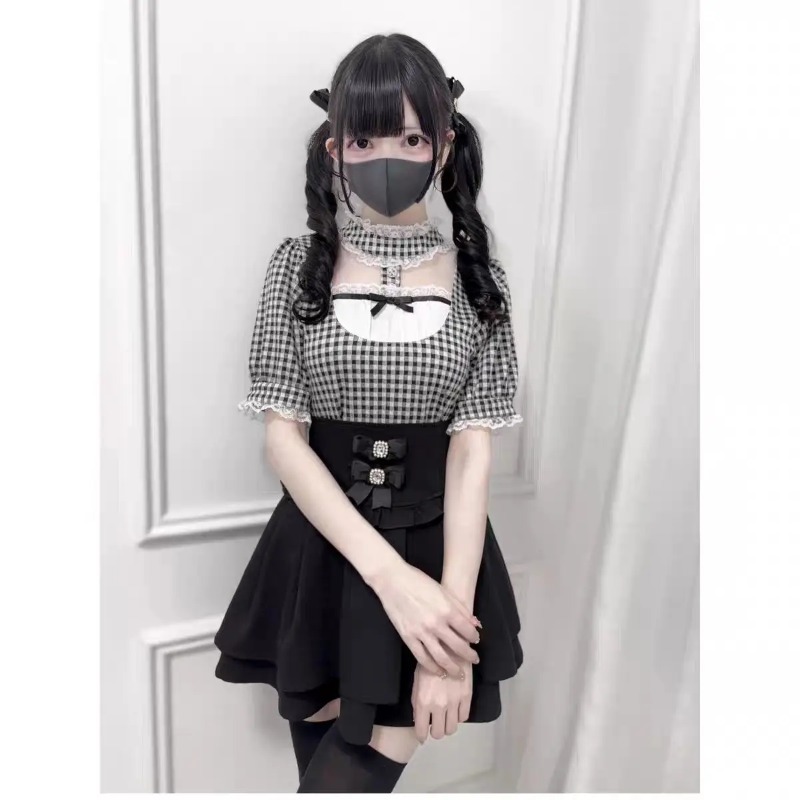 Blusa Gótica Doce com Babados  - Street Fashion China Girl avaliação e preço